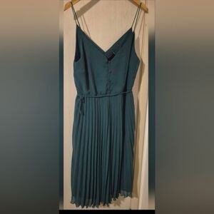 ASOS DESIGN Pleated Midi Dress – Teal Green (US 12)